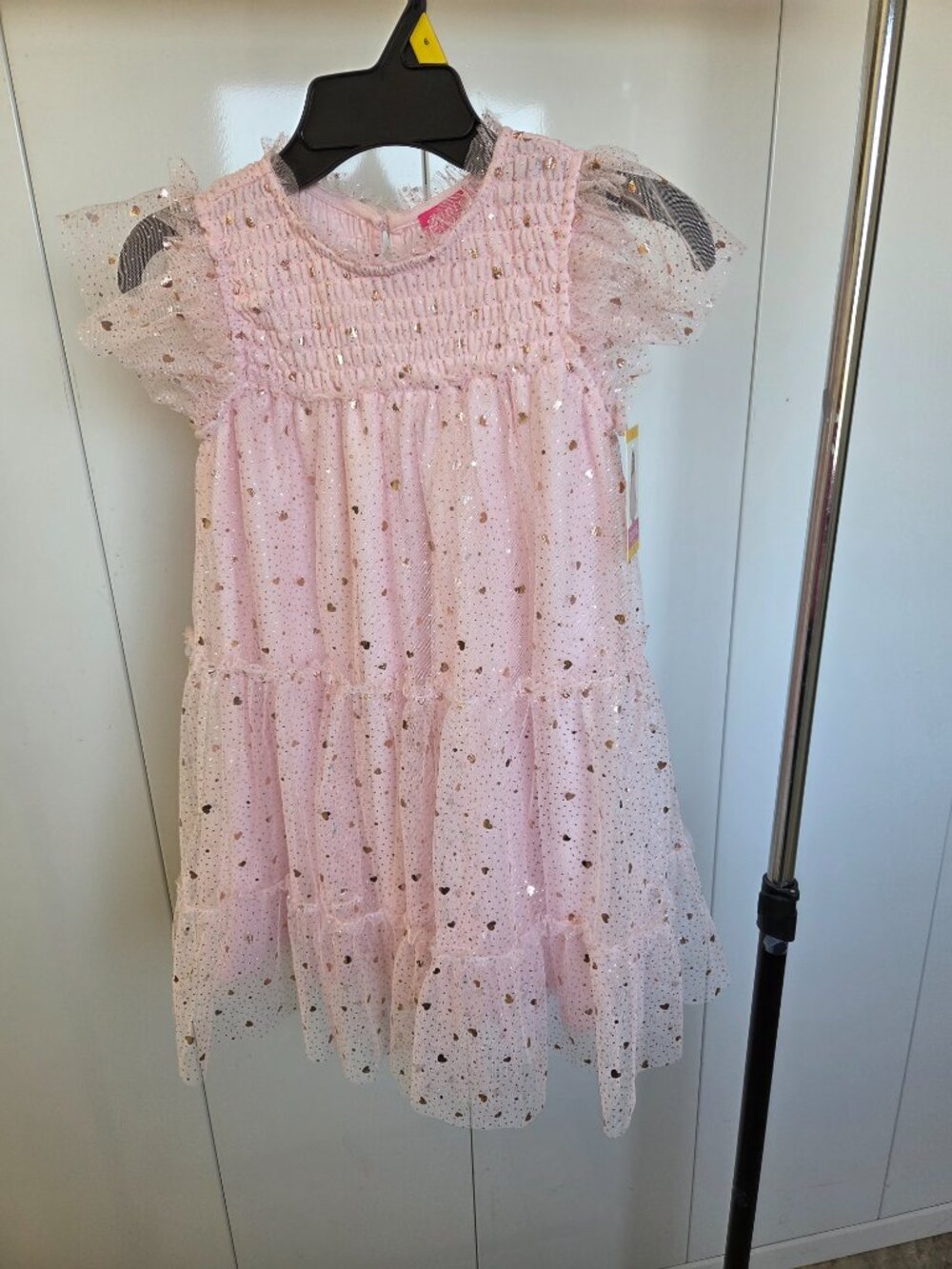 Zunie Girls Pink Glitter Heart Tulle Dress Size 6 Princess Party Dress NWT - Picture 2 of 5